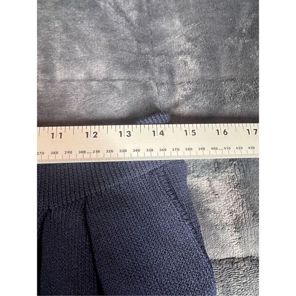 ST. JOHN BASIC Size 8‎ Navy Blue Santana Knit Elastic Waist Pants Trousers EUC - Picture 5 of 10